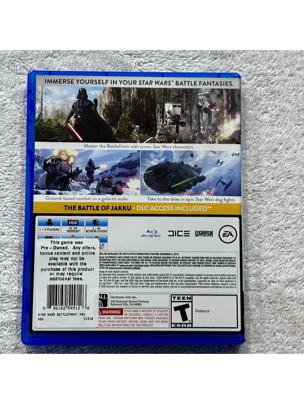 Playstation 4 PS4 Game STAR WARS BATTLEFRONT - No Insert